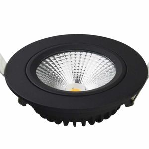 LED inbouwspot zwart 550 lumen 12W 2000k - 3000K breedstralend 60° dim to warm 26mm hoog IP54
