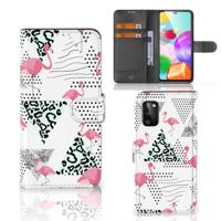 Samsung Galaxy A41 | Telefoonhoesje | Met pasjeshouder | Flamingo Triangle
