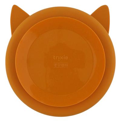 Trixie siliconen bord met vakjes en zuignap - mr. fox