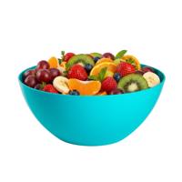 Plasticforte Voedsel serveren schaal - D26 x H11 cm - kunststof - turquoise blauw - 3400 ml