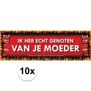 10x Sticky Devil stickers tekstIk heb echt genoten van je moeder