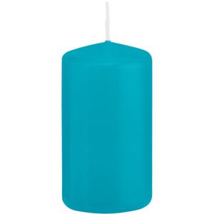 Cilinderkaars/stompkaars - turquoise - 5 x 10 cm - 23 branduren