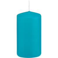 Cilinderkaars/stompkaars - turquoise - 5 x 10 cm - 23 branduren