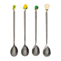 Lepels met hangers fruit - set van 4