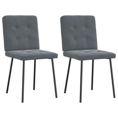 Eetkamerstoelen 2 st fluweel donkergrijs