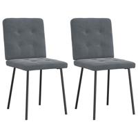 Eetkamerstoelen 2 st fluweel donkergrijs Eetkamerstoelen 2 st fluweel donkergrijs