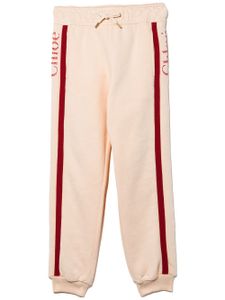 Chloé Kids pantalon de jogging à bandes logos - Rose