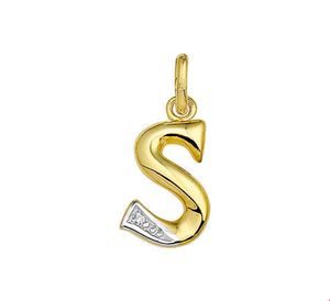 TFT Bedel Letter S Diamant 0.005 Ct. Goud