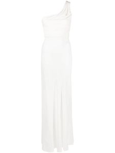 Alberta Ferretti robe longue à design à une épaule - Blanc