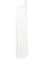 Alberta Ferretti robe longue à design à une épaule - Blanc