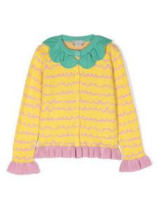 Stella McCartney Kids cardigan en maille intarsia - Jaune