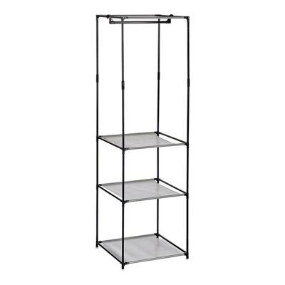 Kledingkast Zwart Grijs Ijzer Plastic 43,5 x 160 x 50 cm