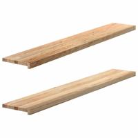 Vensterbanken 2 st onbehandeld 160x30x2 cm massief eikenhout