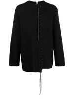 Yohji Yamamoto chemise à détail de laçage - Noir