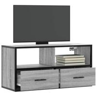Tv-meubel 80x31x39,5 cm bewerkt hout metaal grijs sonoma eiken
