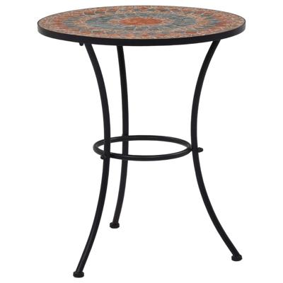 Bistrotafel mozaek 60 cm keramiek oranje en grijs