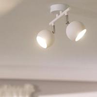 Witte verstelbare &apos;Phil&apos; plafondlamp met 2 spotlights gu10