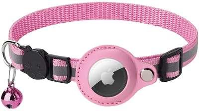 CROCI HALSBAND KAT MET TAG HOUDER ROZE CROCI HALSBAND KAT MET TAG HOUDER ROZE