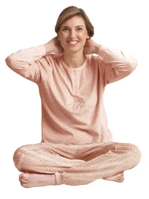 Cocodream dames pyjama velours - Love Story - Warme winter pyjama