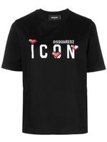 DSQUARED2 t-shirt en coton à logo imprimé - Noir - thumbnail