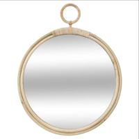 Atmosphera Wandspiegel - rond - D38 cm - rotan - beige - Bohemian stijl