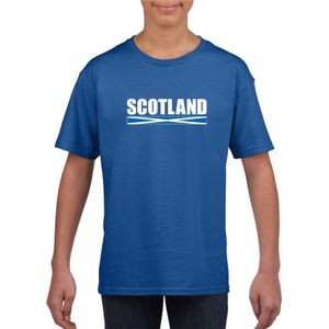 Blauw Schotland supporter t-shirt voor kinderen