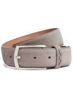 Zegna ceinture en daim à coutures contrastantes - Gris