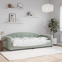 Slaapbank 90x190 cm fluweel lichtgrijs