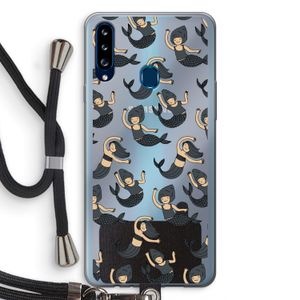 Zeemeermin: Samsung Galaxy A20s Transparant Hoesje met koord