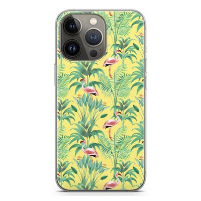Flamingo party: iPhone 13 Pro Transparant Hoesje