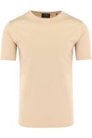 OLYMP SIGNATURE Tailored Fit T-Shirt ronde hals caramel, Effen