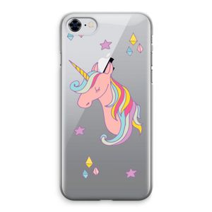 Roze eenhoorn: iPhone 8 Transparant Hoesje