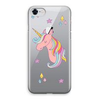 Roze eenhoorn: iPhone 8 Transparant Hoesje