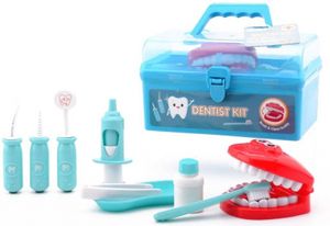 Johntoy tandarts speelset in koffer 10 delig blauw