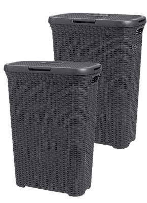 Curver style wasbox 40 liter antraciet 2 stuks