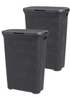 Curver style wasbox 40 liter antraciet 2 stuks