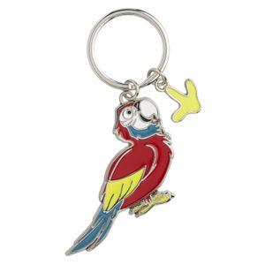 Metalen papegaai sleutelhanger 5 cm   -