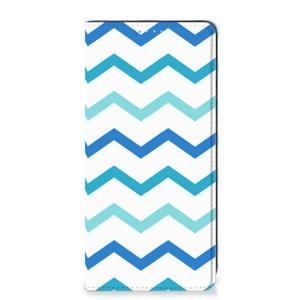 Samsung Galaxy A21s Hoesje met Magneet Zigzag Blauw