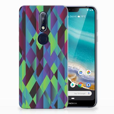 Nokia 7.1 | TPU Hoesje | Abstract Green Blue