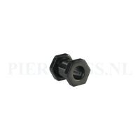Tunnel zeshoek zwart 6 mm 6 mm