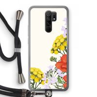 Wilde bloemen: Xiaomi Redmi 9 Transparant Hoesje met koord