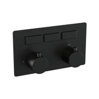 Brauer Black Edition - 3 Weg - Inbouwthermostaat - Drukknoppen - In/afbouwdelen - Mat Zwart