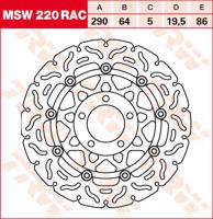 TRW Remschijf, remschijven voor de moto, MSW220RAC