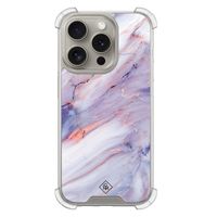 iPhone 15 Pro shockproof hoesje - Marmer paars iPhone 15 Pro shockproof hoesje - Marmer paars
