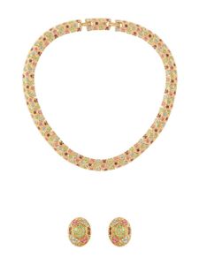 Susan Caplan Vintage lot boucles d'oreilles-collier D'Orlan serti de cristal (années 1980)