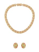 Susan Caplan Vintage lot boucles d'oreilles-collier D'Orlan serti de cristal (années 1980)