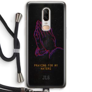 Praying For My Haters: OnePlus 6 Transparant Hoesje met koord