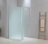 Douche zijwand SaniClear Trust | 30x200 cm | Mat glas | Rvs look beslag