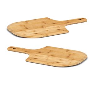 2x Houten pizza snijplanken/borden met handvat 53 cm