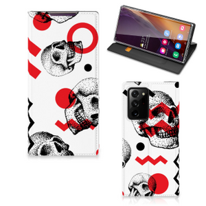 Mobiel BookCase Samsung Galaxy Note 20 Ultra Skull Red